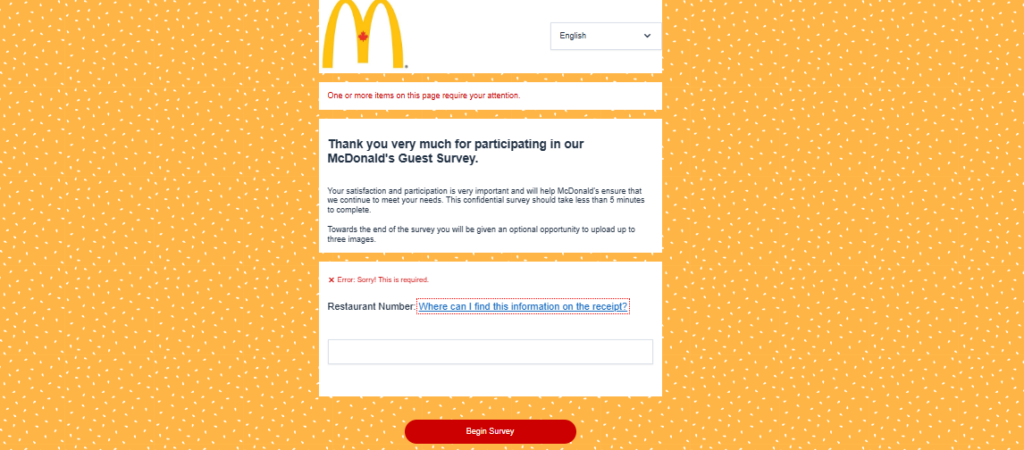 Mcdonalds Survey Canada